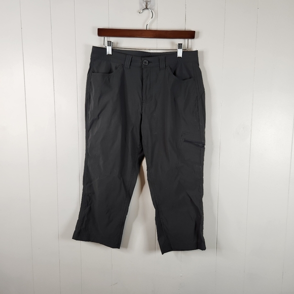 Eddie Bauer Gray Cropped Capri Pants Mid Rise Nylon Stretch Size 6 Hiking Gorp - Picture 16 of 16